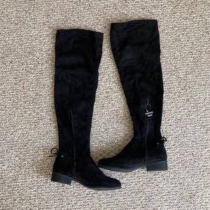Over the knee black boots